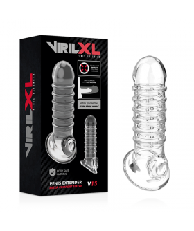 V15 Funda extensora para pene virilxl. aumenta placer