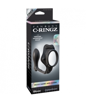 FANTASY C-RINGZ ROCK Anillo de silicona vibrador con plug anal para estimulación