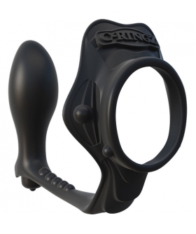 FANTASY C-RINGZ ROCK Anillo de silicona vibrador con plug anal para estimulación