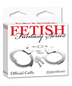 FETISH FANTASY OFFICIAL Esposas de metal resistentes, ideales para juegos eróticos