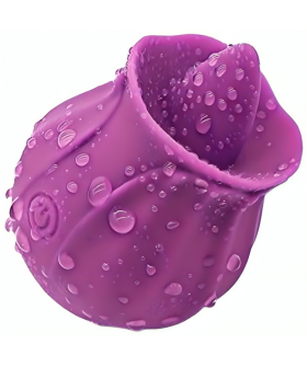 FIG VIBRADOR CON LENGUA Vibromasseur violet ergonomique en silicone sécurisée, avec 10 modes pour des sensations i