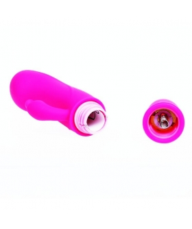RABBIT CAESAR Mini vibrador lila, 10 modos, silicona segura, discreto
