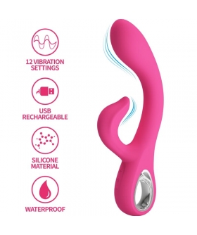 FRITZ Vibrador de conejo: 12 vibraciones, recargable, silicona suave