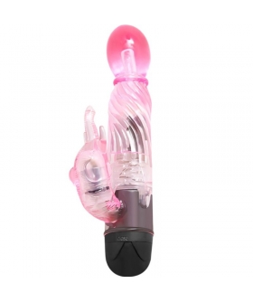 VIBRADOR CON RABBIT ROSA Vibratore coniglio per stimolazione intensa. impermeabile.