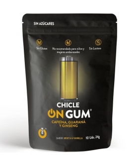 GUM-ON Chicle energético sin azúcar para deportes, con cafeína