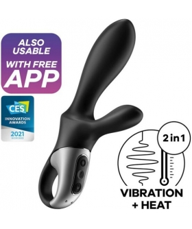 SATISFYER HEAT CLIMAX Vibrador unisex de doble estimulación con calor y app