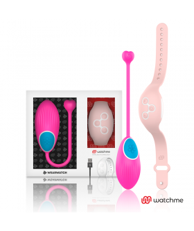 WATCHME EGG PNK Vibrador suave con control remoto; 7 modos, silicona médica