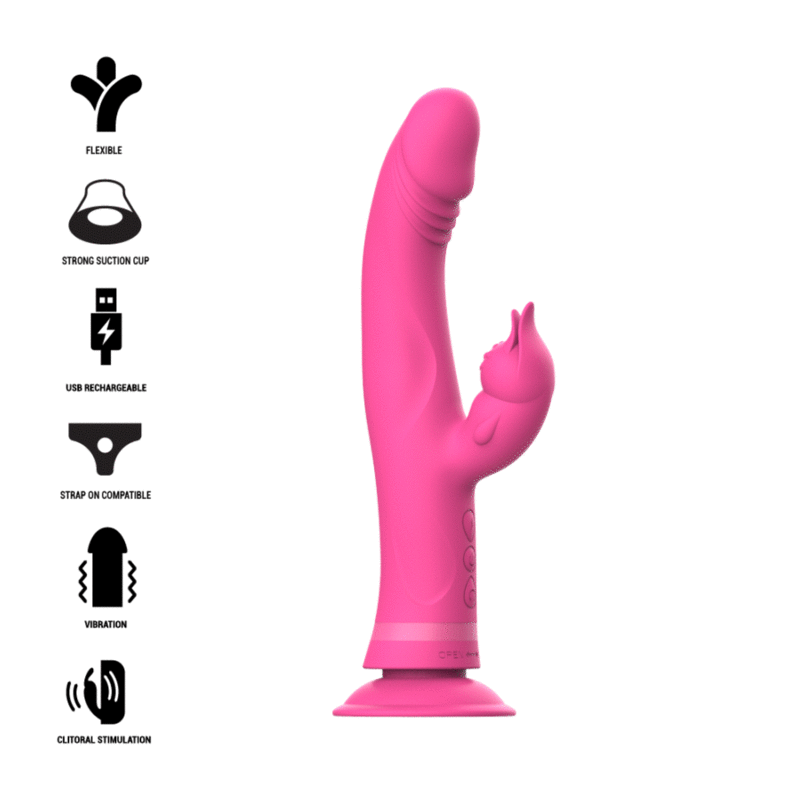 JULIO Vibrador dual de silicona con masaje, 3 motores y 30 modos
