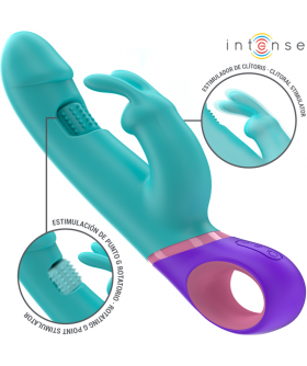 MÓNICA Vibrador tipo conejito con potente vibración, rotación y carga US