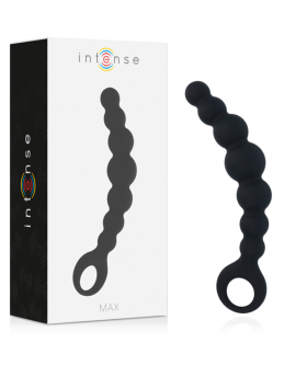 INTENSE ANAL BEADS MAX NEGRO Juguete anal con 8 bolas, silicona médica, placer seguro