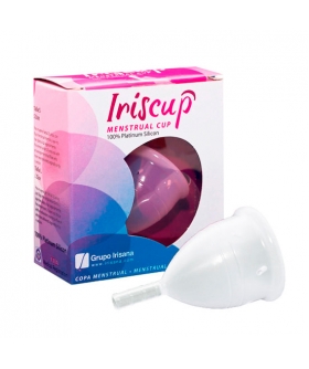 IRISCUP BLANCA Copa menstrual reutilizable, silicona médica, hasta 12h uso