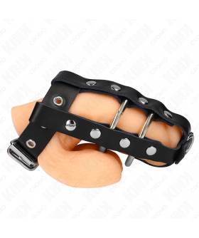 ARYA Jaula para pene con control, placer, cuero/acero, bdsm