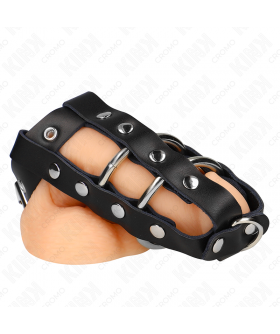 ARYA Jaula para pene con control, placer, cuero/acero, bdsm