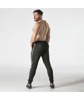 TRACKZIP ONE Joggers erotici color kaki con rete traspirante e dettagli unici a strisce