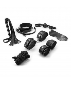 PUNISHER Kit de bondage pour couples; imitation cuir, métal, ajustable.