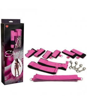 PINCK LEASH Kit bdsm ajustável, correias confortáveis para restrição total.