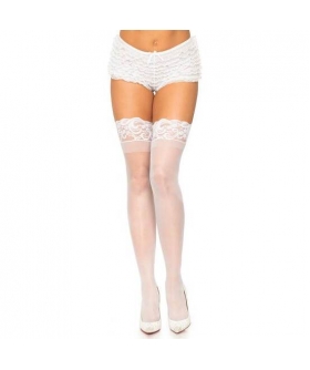 LEG AVENUE STAY Calze leg avenue bianche con pizzo autoadesivo