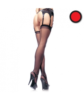 TEJIDO DE SEDUCCIÓN Meias vermelhas com costura traseira, elegantes e sedutoras