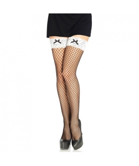 LEG AVENUE FRENCH Medias de red estilo sirvienta, elegantes y seductoras