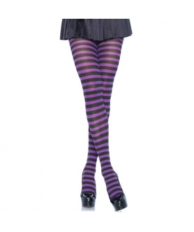 LEG AVENUE STRIPED Calça leg avenue riscas preta e roxa