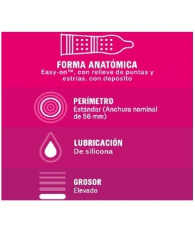 DUREX DAME PLACER Preservativos con puntos/estrías para mayor estimulación