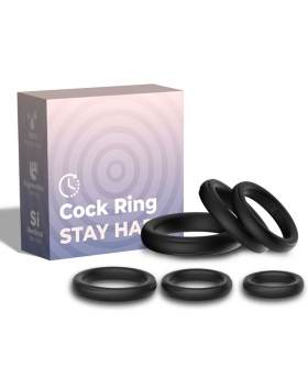 LOCK ANILLOS SILICONA NEGRO Anillo para pene que mejora erección y duración