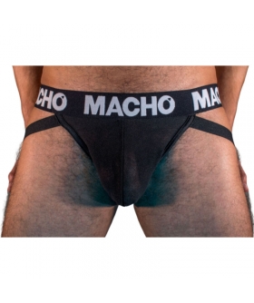 MACHO - MX25NN JOCK NEGRO Suspensorio noir, élastique, transparent et flatteur.