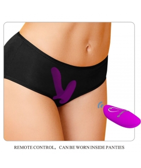 DÚO ÍNTIMO Vibrador discreto con 12 modos, mando a distancia, silicona médica