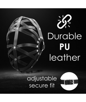 MÁSCARA CAGE Masque BDSM en cuir PU : ajustable, sûr et élégant
