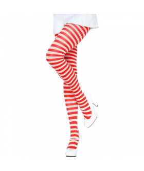 STRIPEPLAY Calze di nylon a righe rosse e bianche