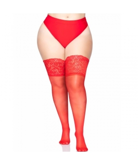 AUTOADHESIVAS Medias rojas autoadhesivas con encaje, elegantes y sensuales