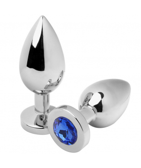 METALHARD ANAL PLUG DIAMOND BL Plug anal de lujo en acero hipoalergénico con cristal