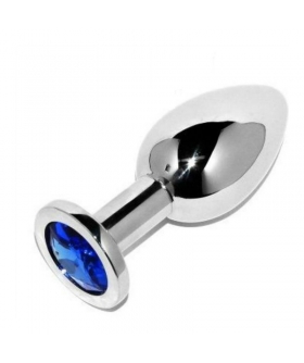 METALHARD ANAL PLUG DIAMOND BL Plug anal de lujo en acero hipoalergénico con cristal