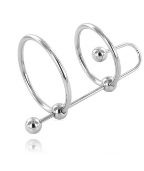 METALHARD EXTREME Cockring BDSM de acero con bola uretral para placer extremo