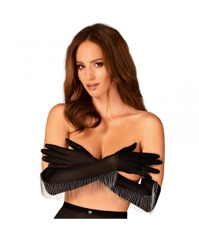 MILLADIS  GLOW Guanti di lingerie neri semitrasparenti, un tocco di sensualità