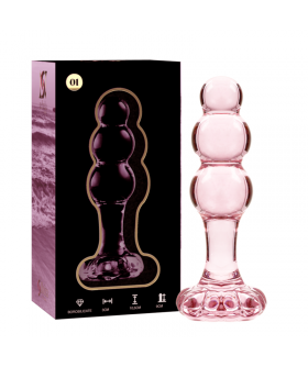 PLUG CRISTAL BOROSILICATO 01 Plug anal de lujo, cristal borosilicato, diseño elegante