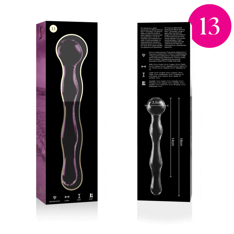 DILDO CRISTAL BOROSILICATO 13 Plug anale nebula: lusso e sicurezza anale
