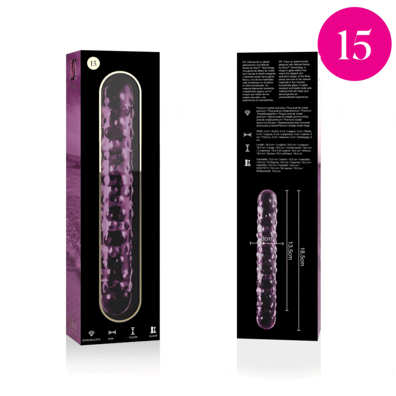 DILDO CRISTAL BOROSILICATO 15 Plug anal de cristal borosilicato, lujo, seguridad y diseño