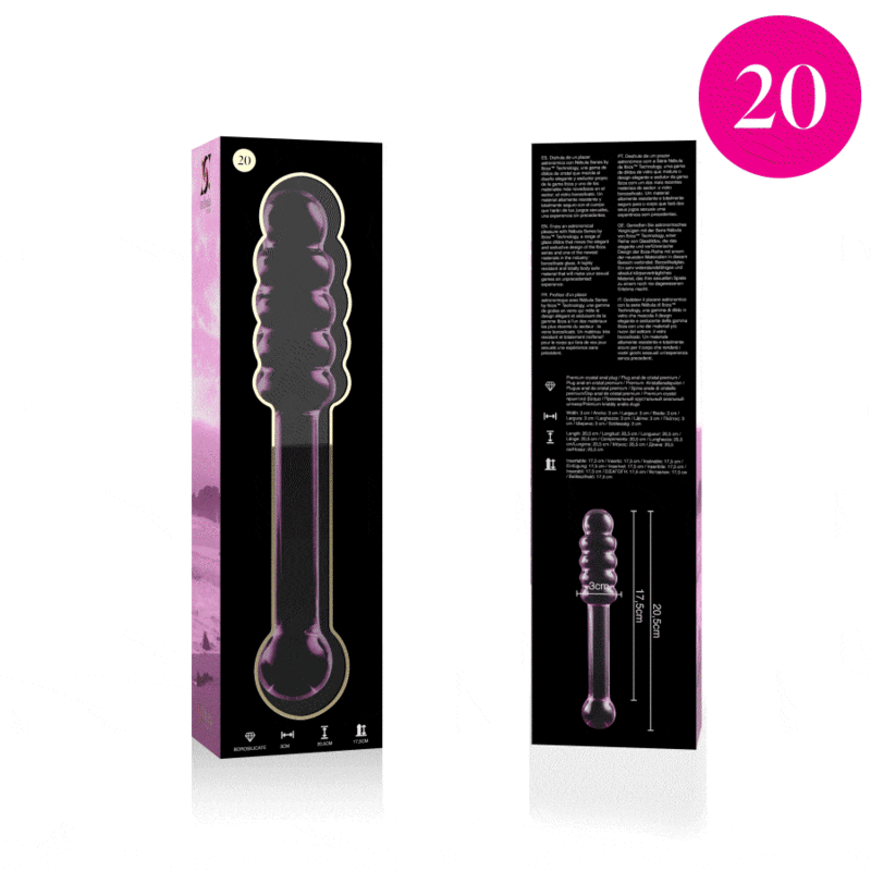 DILDO CRISTAL BOROSILICATO 20 Plug anal de cristal resistente, diseño elegante y seguro