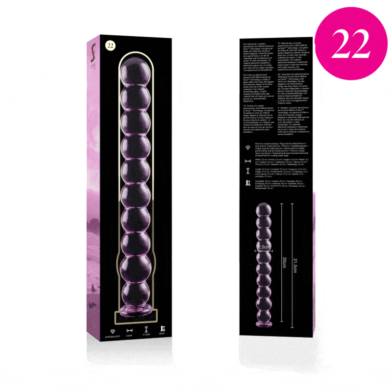 DILDO CRISTAL BOROSILICATO 22 Plug anal de vidro borossilicato, seguro, elegante e luxuoso