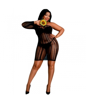 MODELO 5 Robe érotique noire moonlight plus model 05