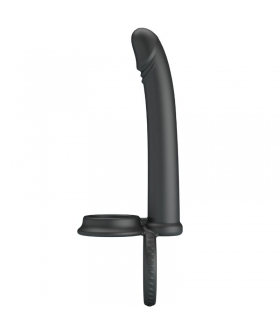 MOSES Anello in silicone per doppia penetrazione con dildo da 13 cm