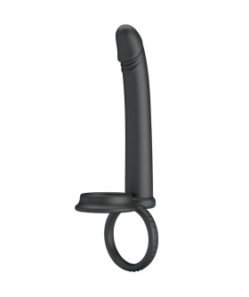 MOSES Anello in silicone per doppia penetrazione con dildo da 13 cm