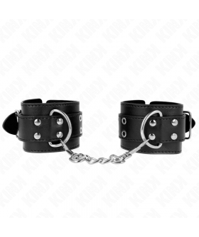 MUÑEQUERAS CON DOBLE LÍNEA DE  Pulseiras elegantes e seguras para experiências bdsm.