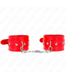 MUÑEQUERAS CON TACHUELAS ROJO  Pulseiras bdsm da kink: estilo, conforto e controle