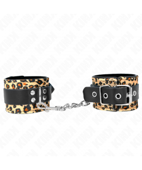 MUÑEQUERAS DE CUERO ESTILO LEO Pulseiras de bdsm seguras, confortáveis e de alta qualidade.