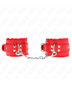 MUÑEQUERAS FORRADAS ROJO CON C Bracelets bdsm élégants et fonctionnels pour l'immobilisation