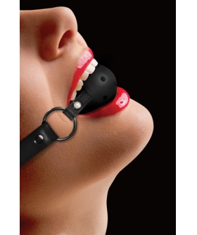 OUCH BALL GAG Museruola con cinghie di cuoio