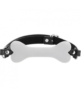 MORDAZA OUCH PUPPY PLAY Mordaza de silicona con forma de huesito - negro