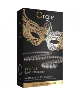 PEARL LUST Kit de masaje íntimo con gel de silicona y collar de perlas